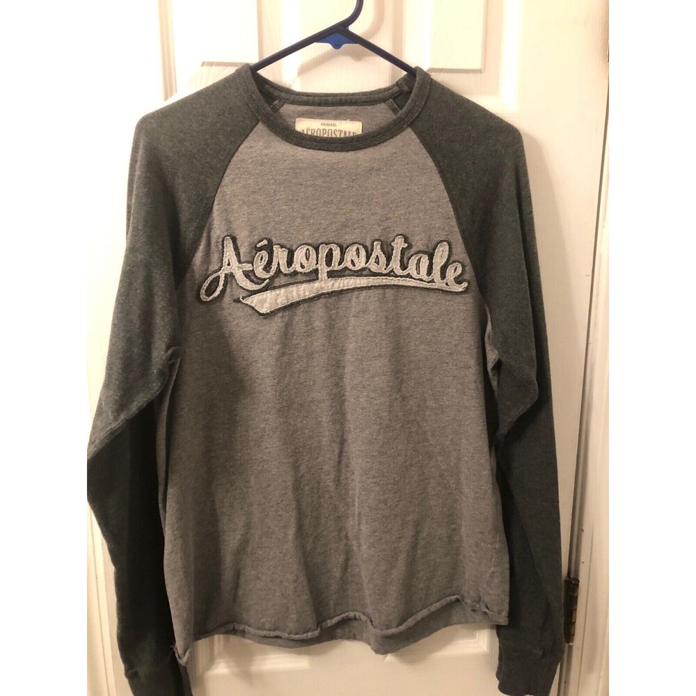 Aeropostale Men's Logo Long Sleeve Small 100% Cotton